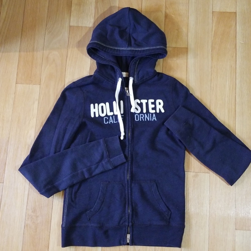 Hollister Zip Up Hoodie gently worn Size M navy